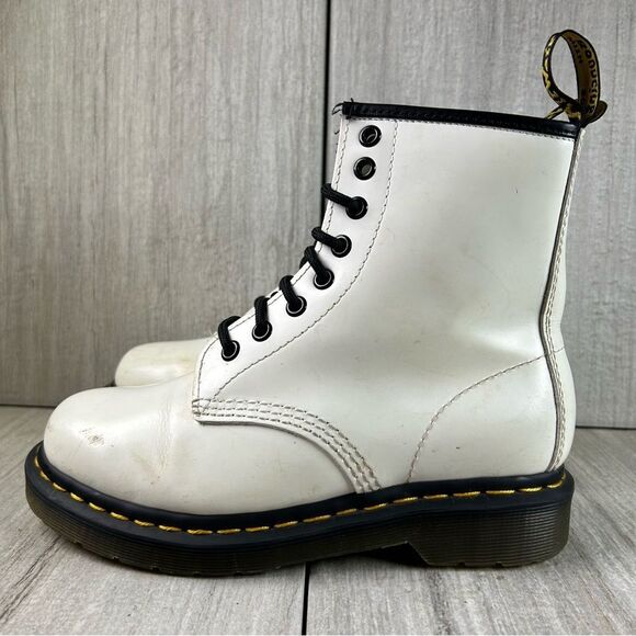Dr. Martens Docs 1460 White Lace Up Combat Boots Women’s Size 5 - Picture 1 of 10